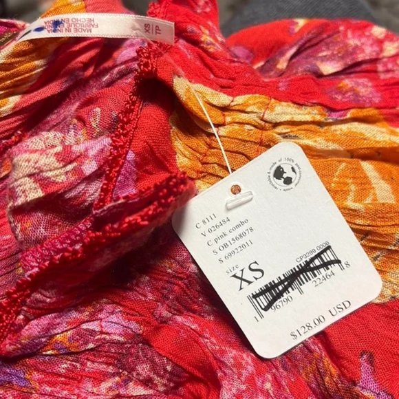 Nwt Free People Elena Printed Top Size XS Oversize Floral Tunic $128 Retail NEW - Picture 5 of 6